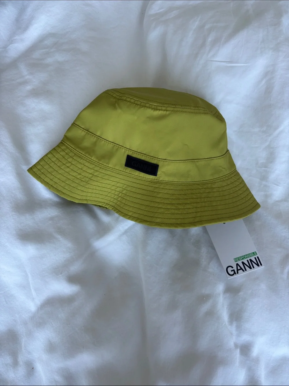 GANNI Lime Green Bucket Hat